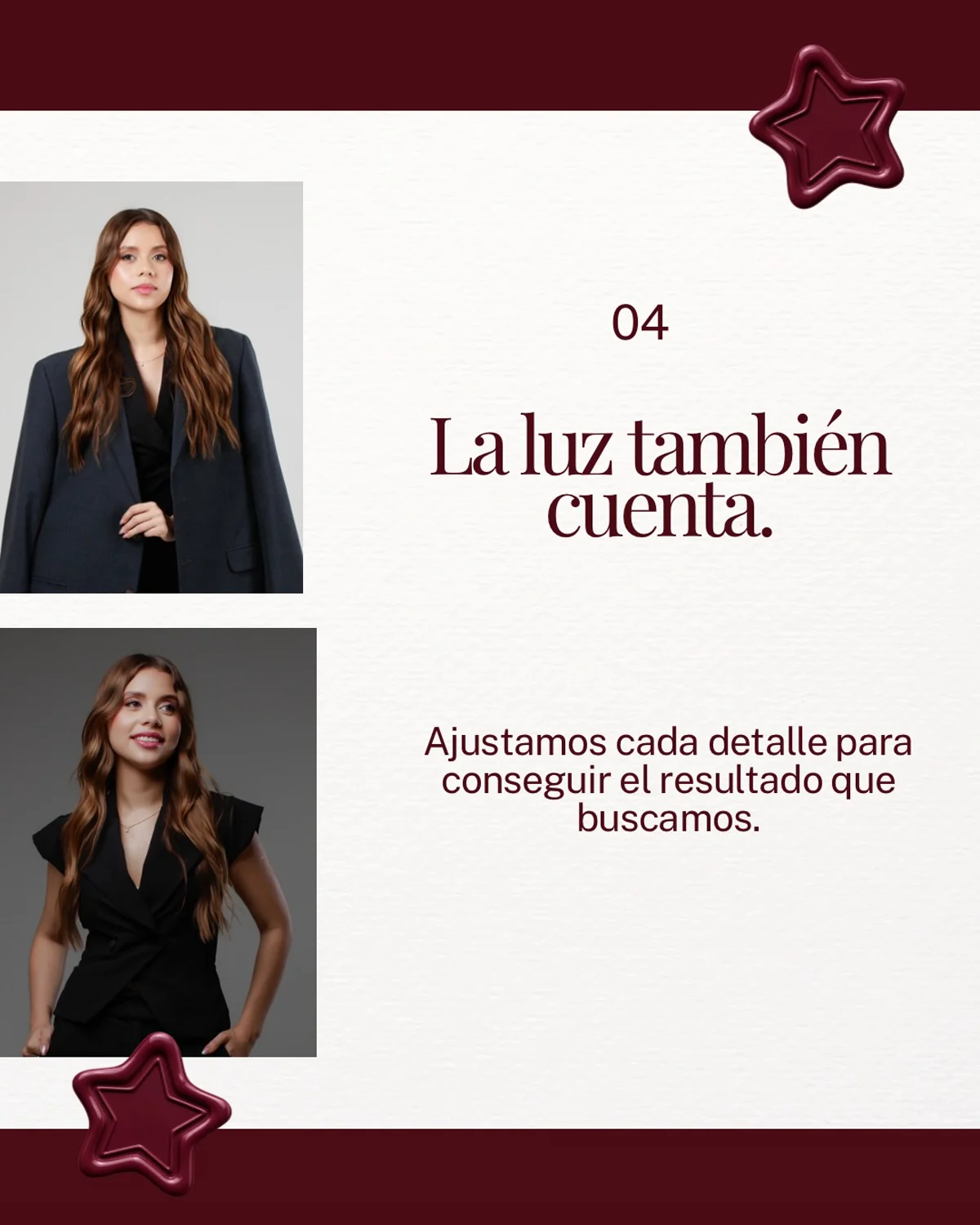 Cuidado de la luz y los detalles de cada retrato